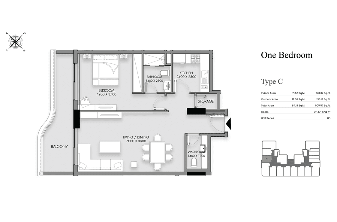 One bedroom type C