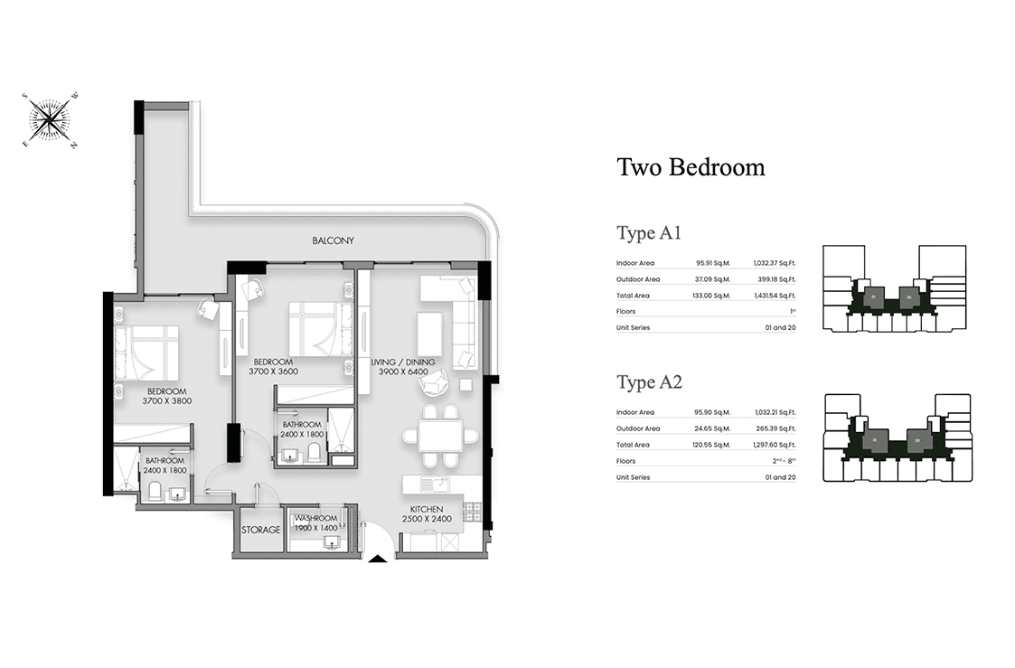 Tow bedrooms type A