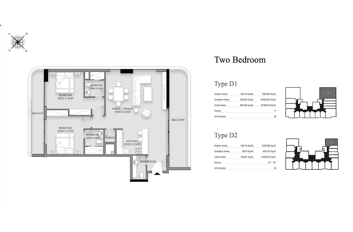 Tow bedrooms type D